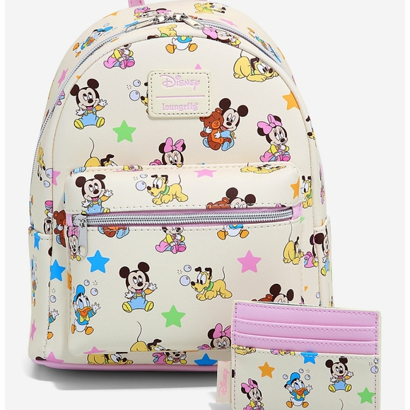 NWT Loungefly Baby Mickey and Friends backpack and cardholder - Picture 5 of 16